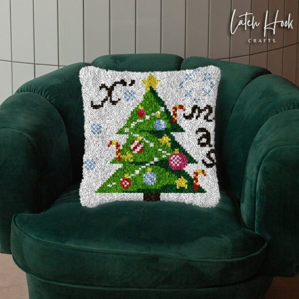 Candy Themed Tree - Latch Hook Pillow Kit