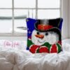 Carrot Nose Snowman - Latch Hook Pillow Kit