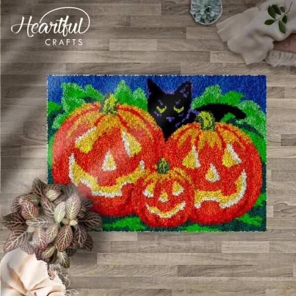 Carved Pumpkins - Latch Hook Rug kit