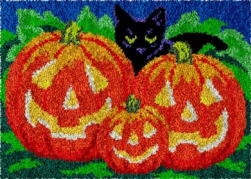 Carved Pumpkins - Latch Hook Rug kit