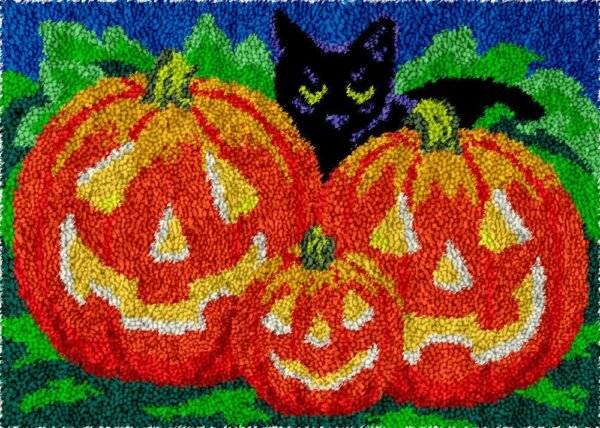 Carved Pumpkins - Latch Hook Rug kit