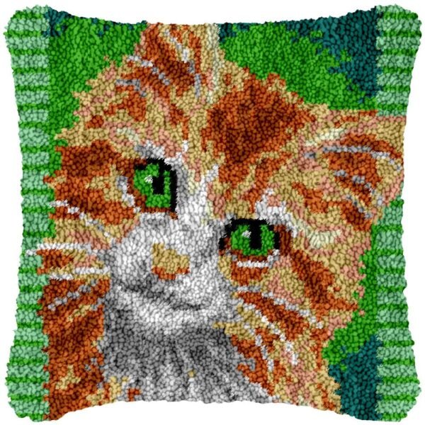 Cat Grimace - Latch Hook Pillow Kit