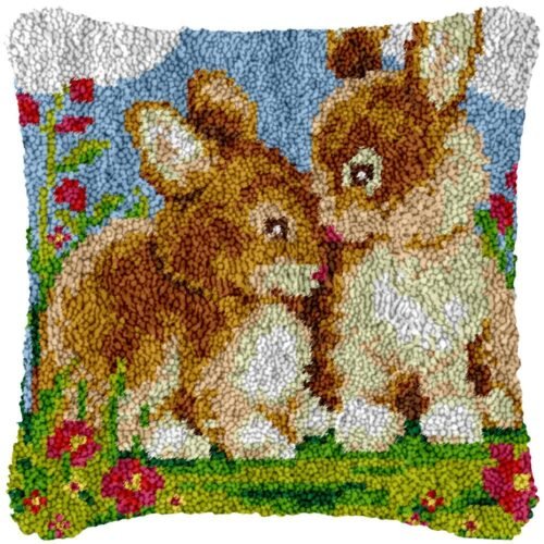 Charming Bunnies - Latch Hook Pillow Kit