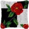 Checkered Rose - Latch Hook Pillow Kit