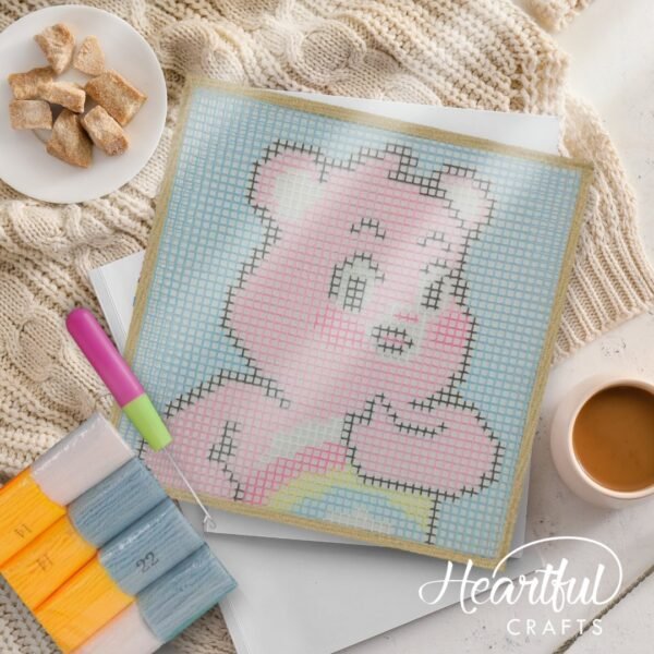 Cheer Care Bear - Latch Hook Kit for Kids