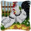 Chicken Family - Latch Hook Pillow Kit