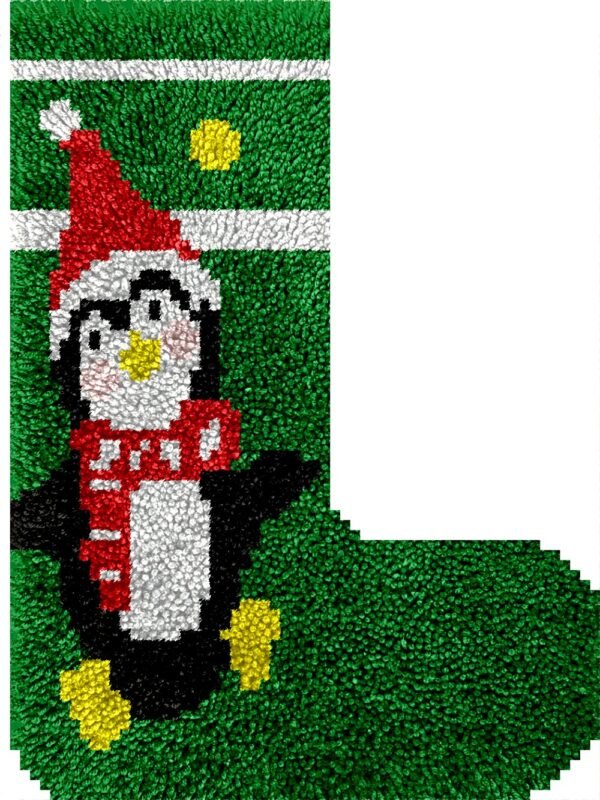 Chirpy Penguin - Latch Hook Stockings Kit