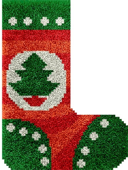 Christmas Tree - Latch Hook Stockings Kit