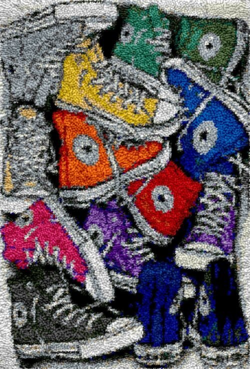 Colored Converse - Latch Hook Rug Kit