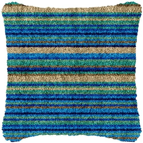 Cool Blue Lines - Latch Hook Pillow Kit
