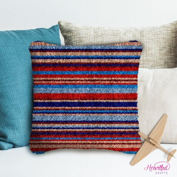 Cotton Candy Stripes - Latch Hook Pillow Kit