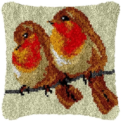 Couple of Finches - Latch Hook Pillow Kit