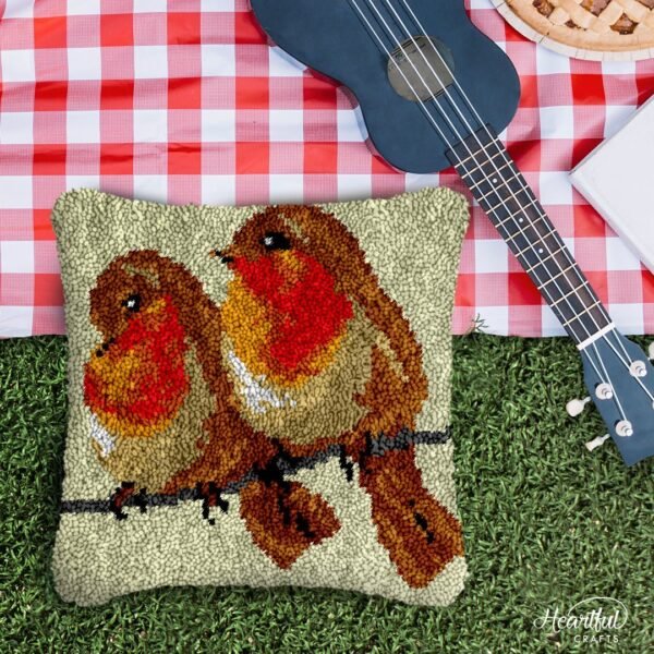 Couple of Finches - Latch Hook Pillow Kit
