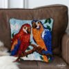 Couple Parrots - Latch Hook Pillow Kit