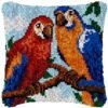 Couple Parrots - Latch Hook Pillow Kit