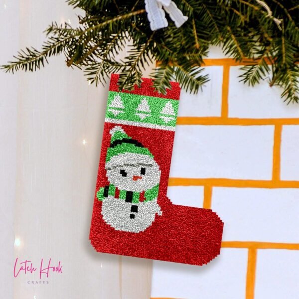 Cozy Snowman - Latch Hook Stockings Kit