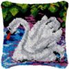 Curious Swan - Latch Hook Pillow Kit