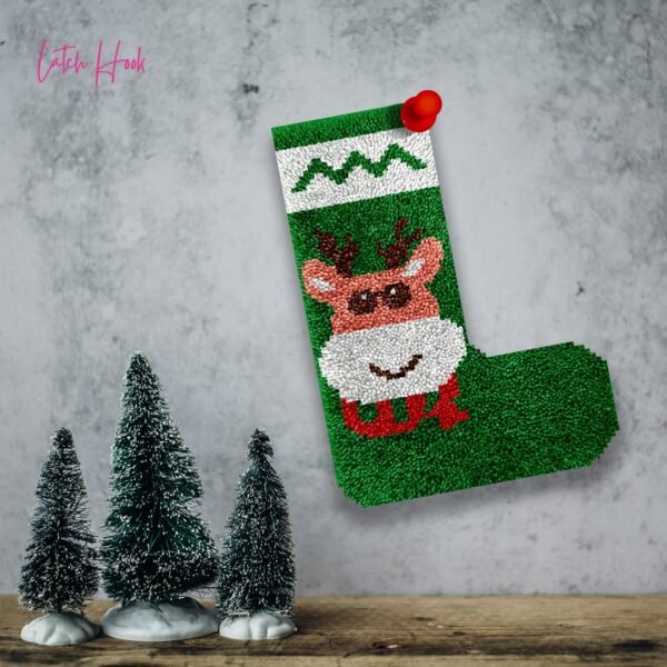 Cute Reindeer - Latch Hook Stockings Kit