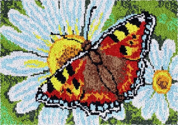 Daisies and Butterfly - Latch Hook Rug Kit