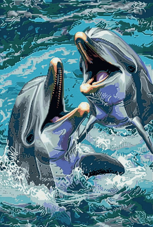 Dancing Dolphin - Latch Hook Rug Kit
