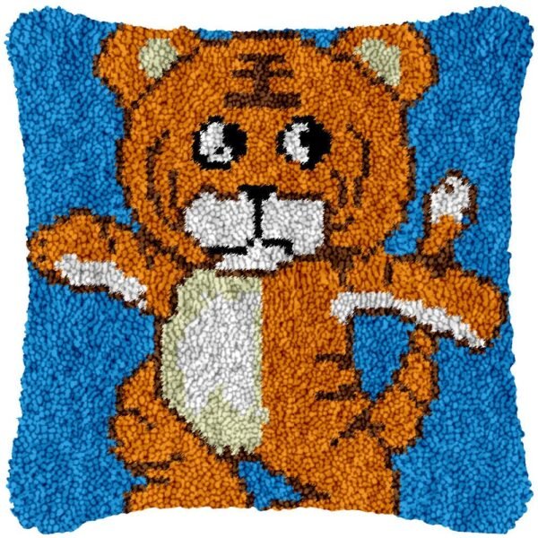 Dancing Tiger - Latch Hook Pillow Kit
