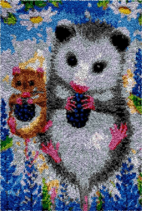 Dangling Opossums - Latch Hook Rug Kit
