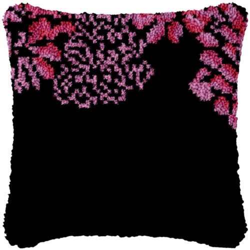 Dark Petals - Latch Hook Pillow Kit