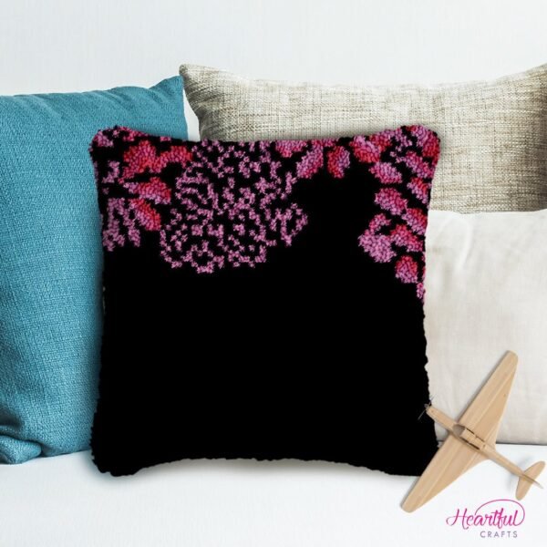Dark Petals - Latch Hook Pillow Kit