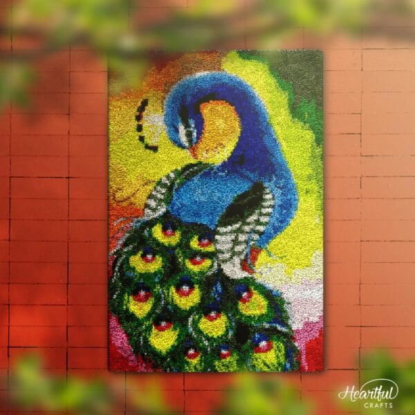 Demure Peacock - Latch Hook Rug Kit