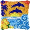 Dolphin and Sea - Latch Hook Pillow Kit