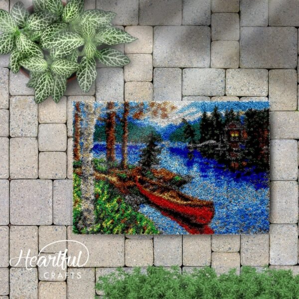 Downstream Canoe - Latch Hook Rug kit