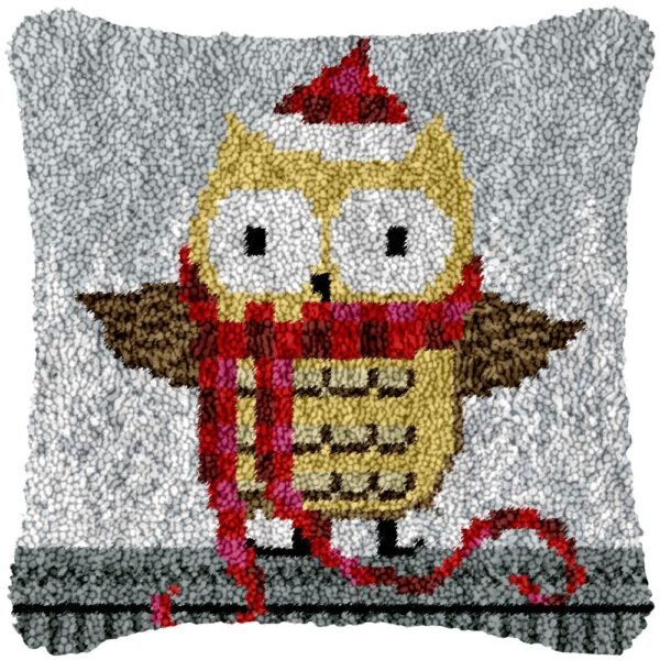 Dressed Up Owl - Latch Hook Pillow Kit