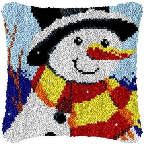 Dressed Up Snowman - Latch Hook Pillow Kit