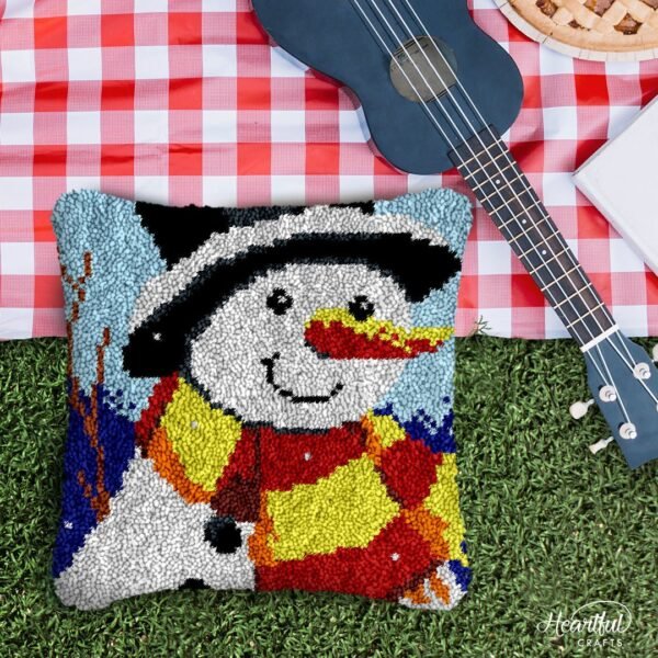 Dressed Up Snowman - Latch Hook Pillow Kit