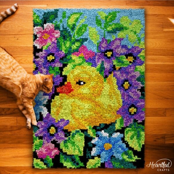 Ducky and Petunias - Latch Hook Rug Kit