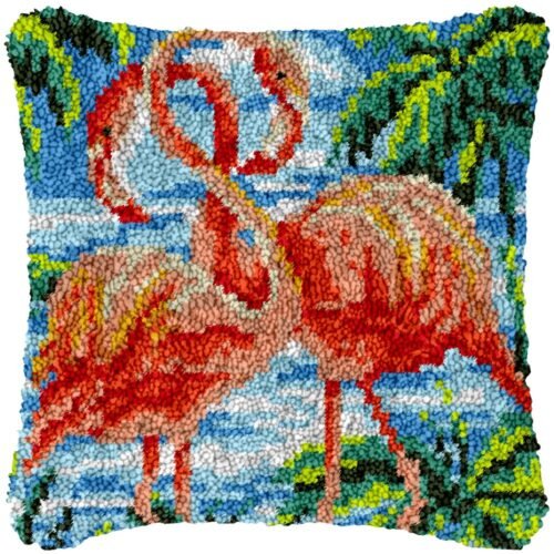 Entwined Flamingo - Latch Hook Pillow Kit