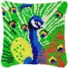 Fabulous Peacock - Latch Hook Pillow Kit