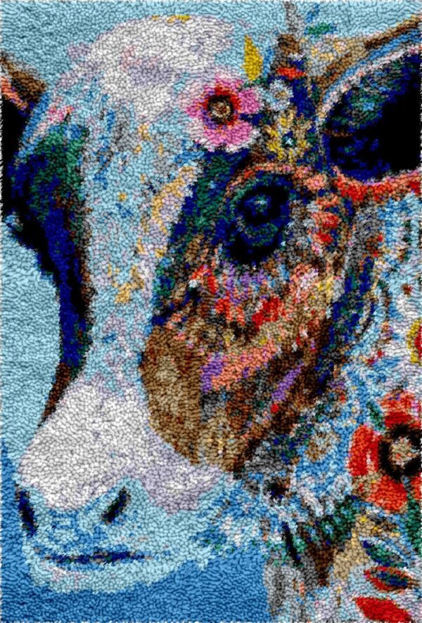 Face Painted Cow - Latch Hook Rug Kit