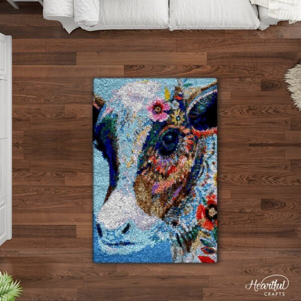 Face Painted Cow - Latch Hook Rug Kit