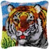 Ferocious Cat - Latch Hook Pillow Kit