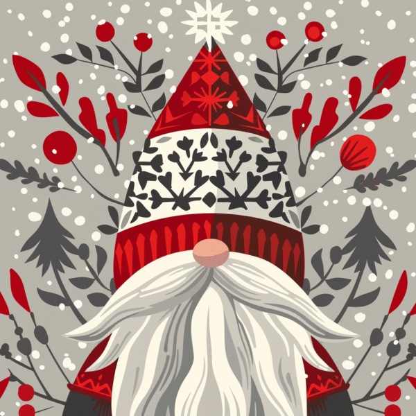 Festive Nordic Gnome - Latch Hook Pillowcase Kit