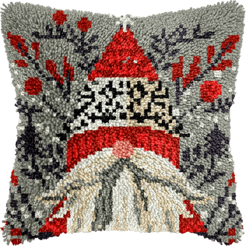 Festive Nordic Gnome - Latch Hook Pillowcase Kit