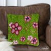 Field of Pink Flowers - Latch Hook Pillow Kit