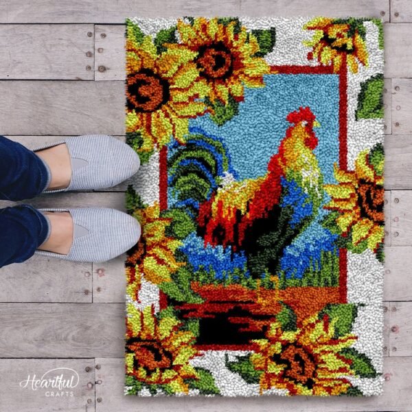 Fighting Rooster - Latch Hook Rug Kit