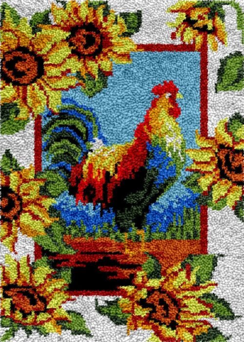 Fighting Rooster - Latch Hook Rug Kit