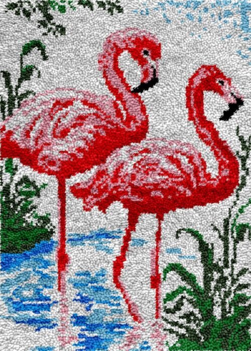 Flamingo Sweethearts - Latch Hook Rug Kit