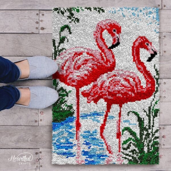 Flamingo Sweethearts - Latch Hook Rug Kit