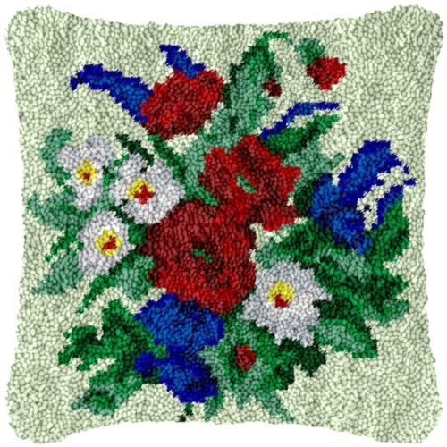 Floral Arrangement - Latch Hook Pillow Kit