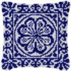 Floral Blue - Latch Hook Pillow Kit