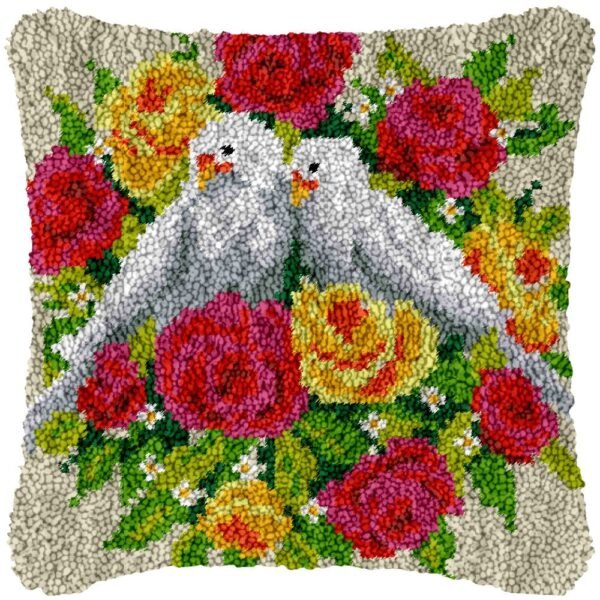 Floral Comfort - Latch Hook Pillow Kit